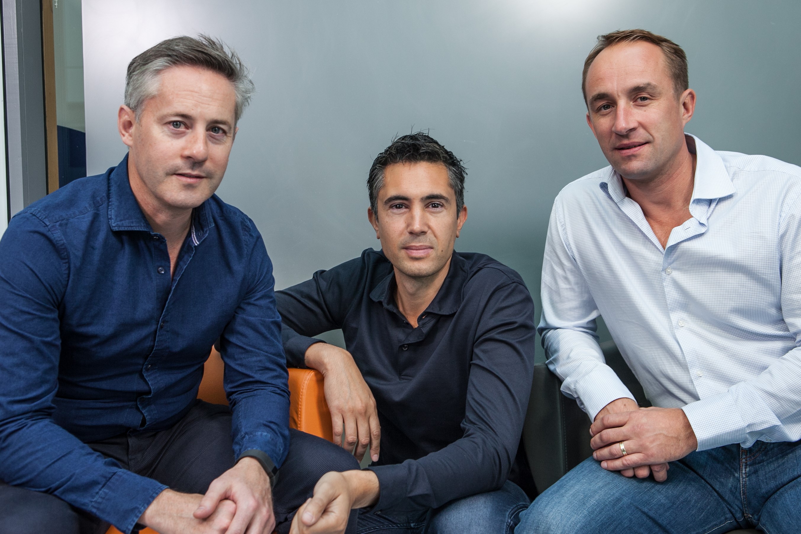 Flender's Sales Director Oli Cavanagh, Finance Director, Jeremy Davies-Betancourt, and Managing Director, Kristjan Koik