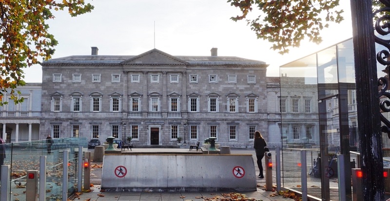 The Houses of the Oireachtas building in Dublin. It serves as the National Parliament of Ireland