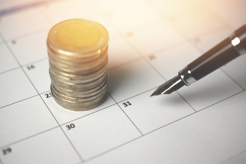 Money on a calender