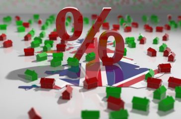 United Kingdom population growth house property prices and housing affordability - Conceptual 3D illustration render