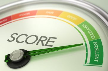 Business Credit Score Gauge Concept, Excellent Grade.