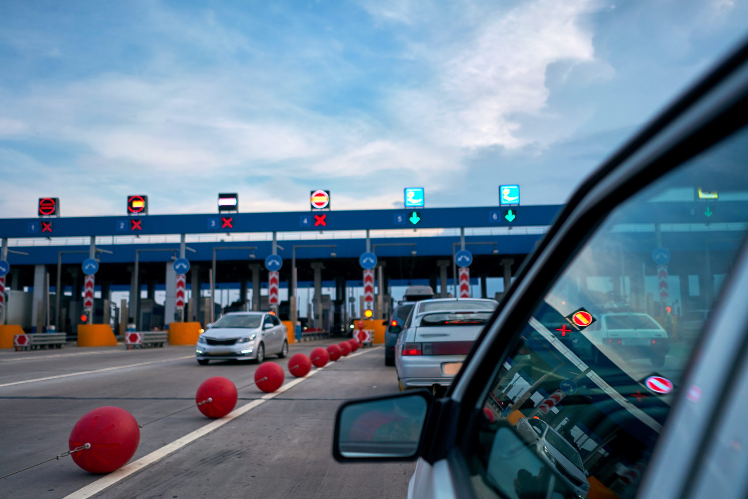 car at the checkpoint