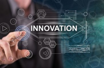 Man touching an innovation concept