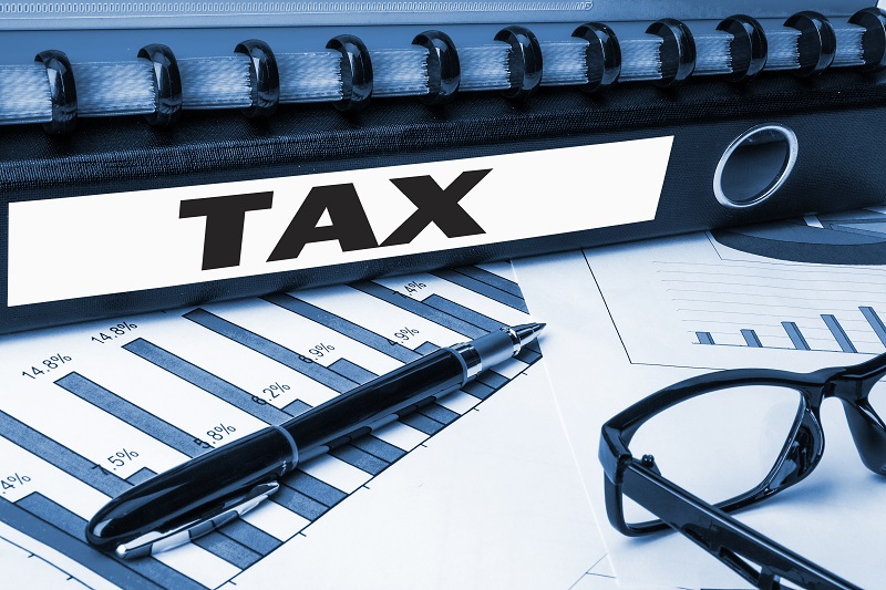 tax label on document folder