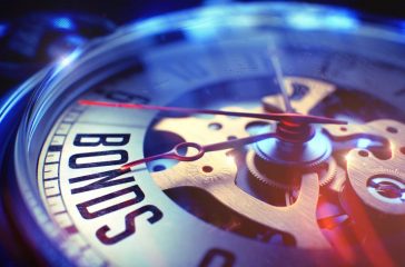 Bonds - Phrase on Vintage Pocket Clock. 3D Illustration.