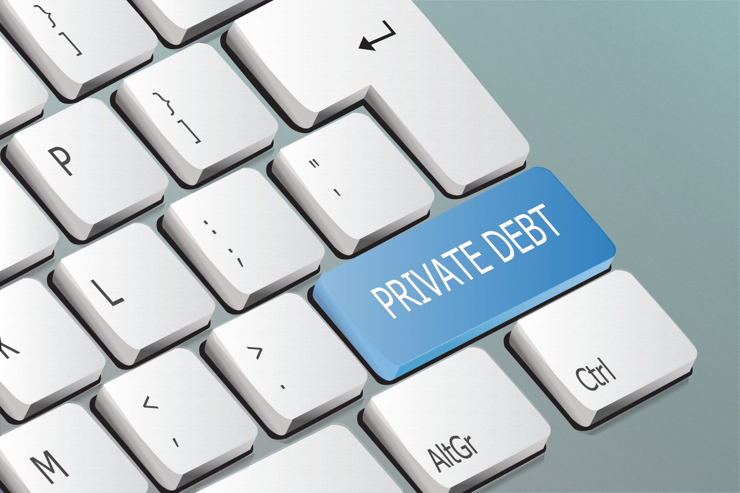 private debt written on the keyboard button