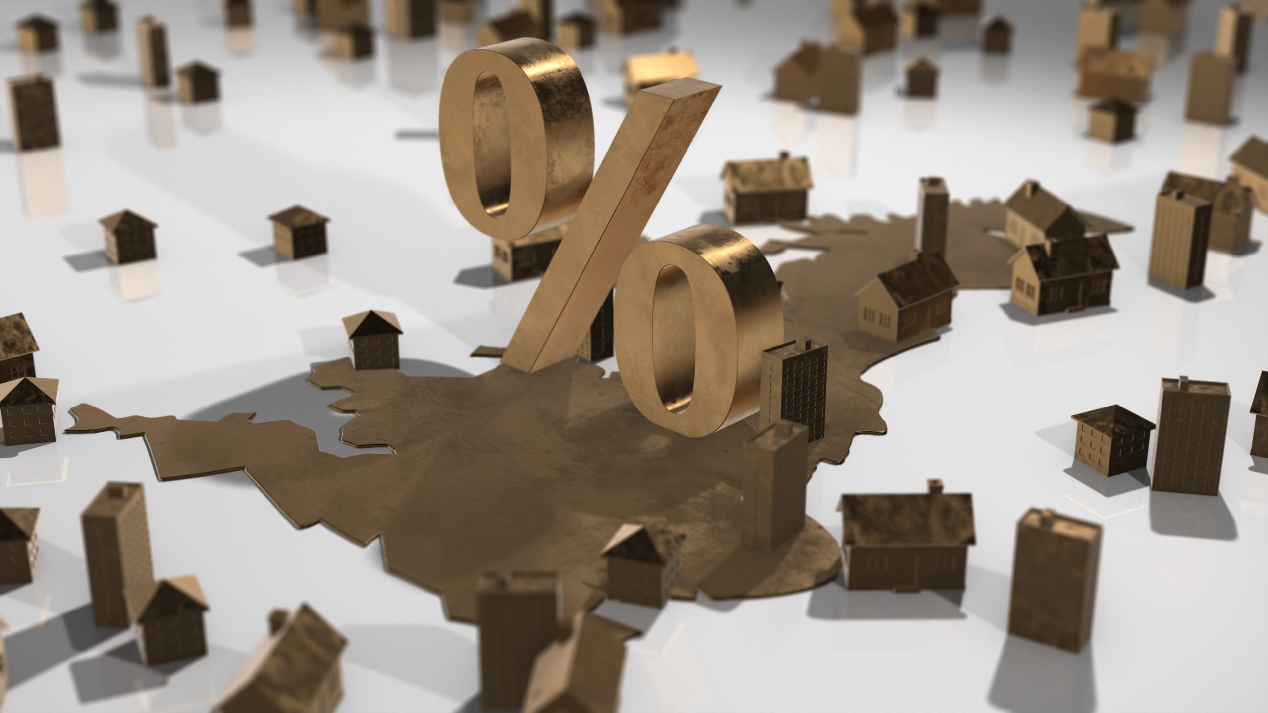 UK rising house prices on real estate property market with population growth - Conceptual 3D illustration render