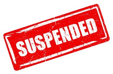 Suspended rubber stamp