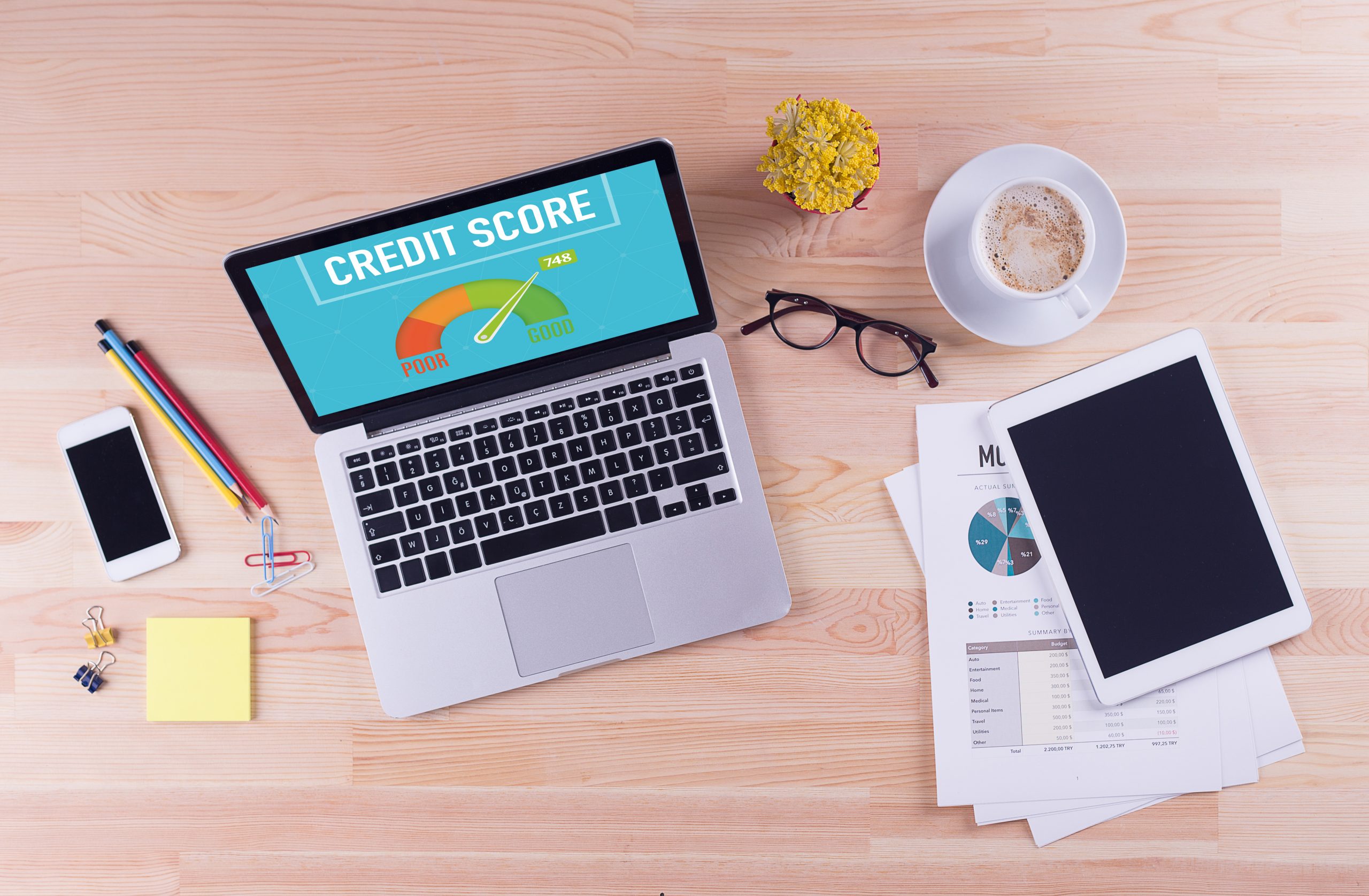 Business desk concept - CREDIT SCORE