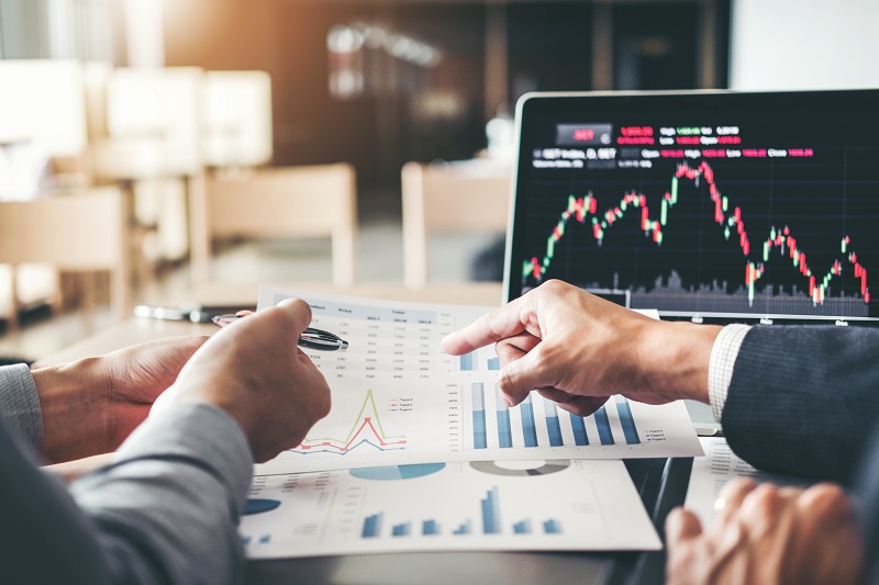 Business Team Investment Entrepreneur Trading discussing and analysis graph stock market trading,stock chart concept