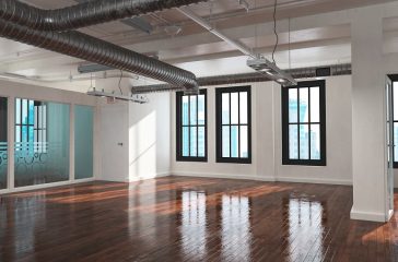 Trendy open plan industrial loft conversion