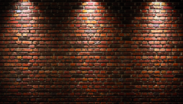 Illuminated brick wall
