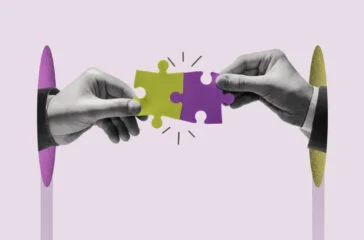 Coordinated teamwork. Business concept.