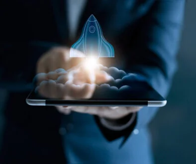 Startup concept, transparent rocket is launching and flying out of tablet on screen Outdated data architecture and process design is a "lag" on the private credit market and firms need to modernise their processes.